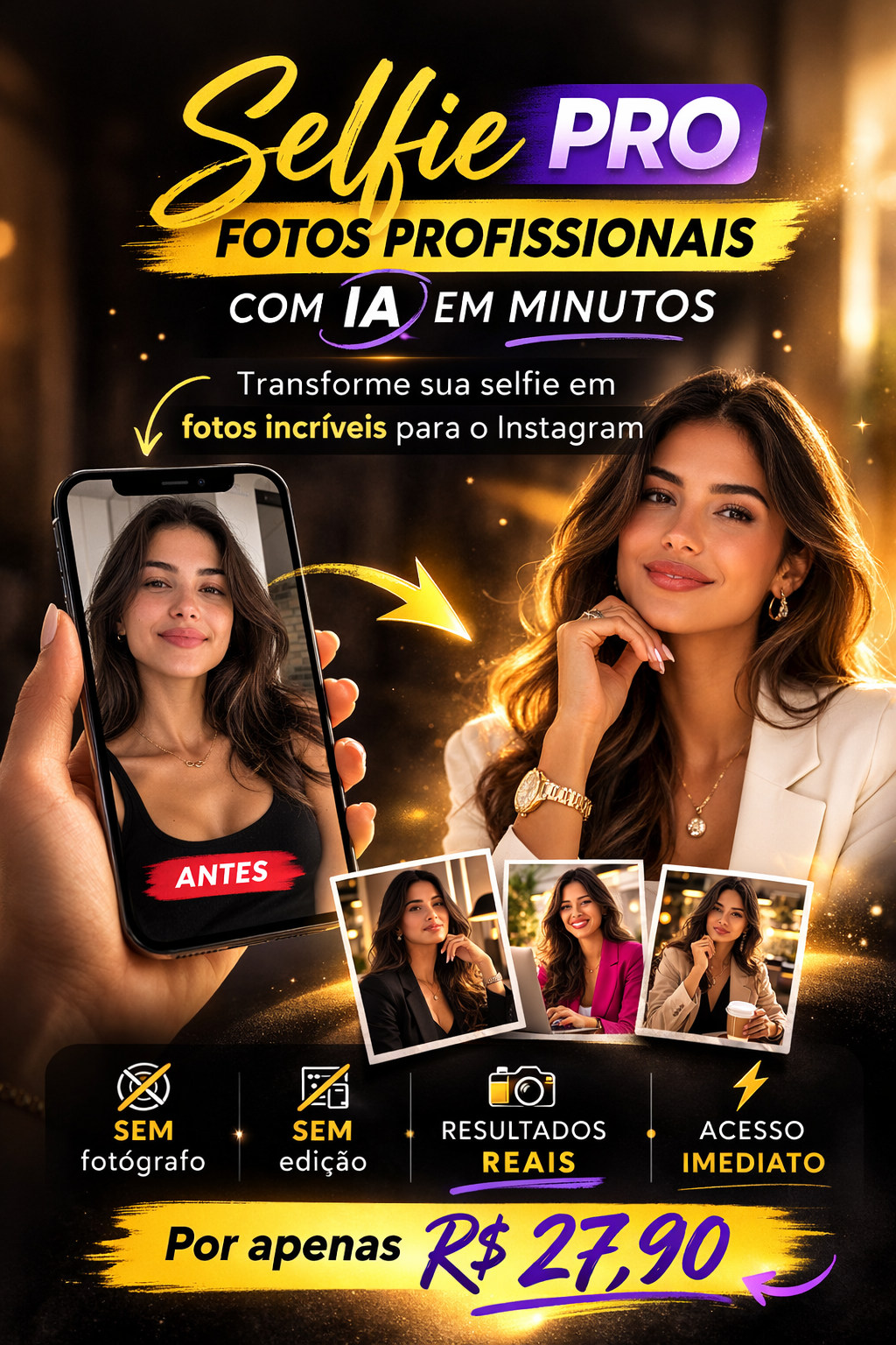 Selfie Pro: Fotos Profissionais com IA em Minutos
